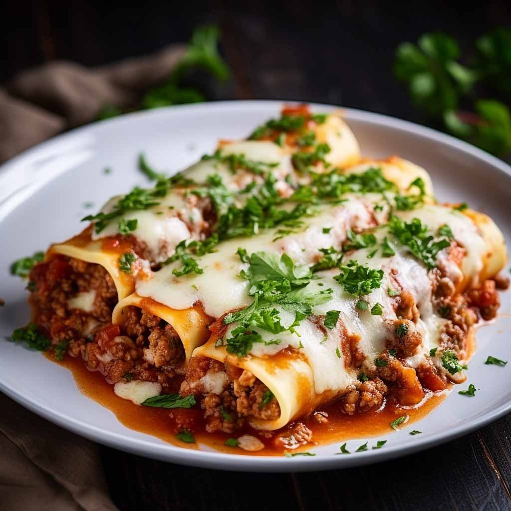 Köstliche italienische Cannelloni mit Hackfleischfüllung: Ein ...